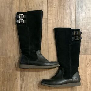 Timberland Black Suede Heeled Boots